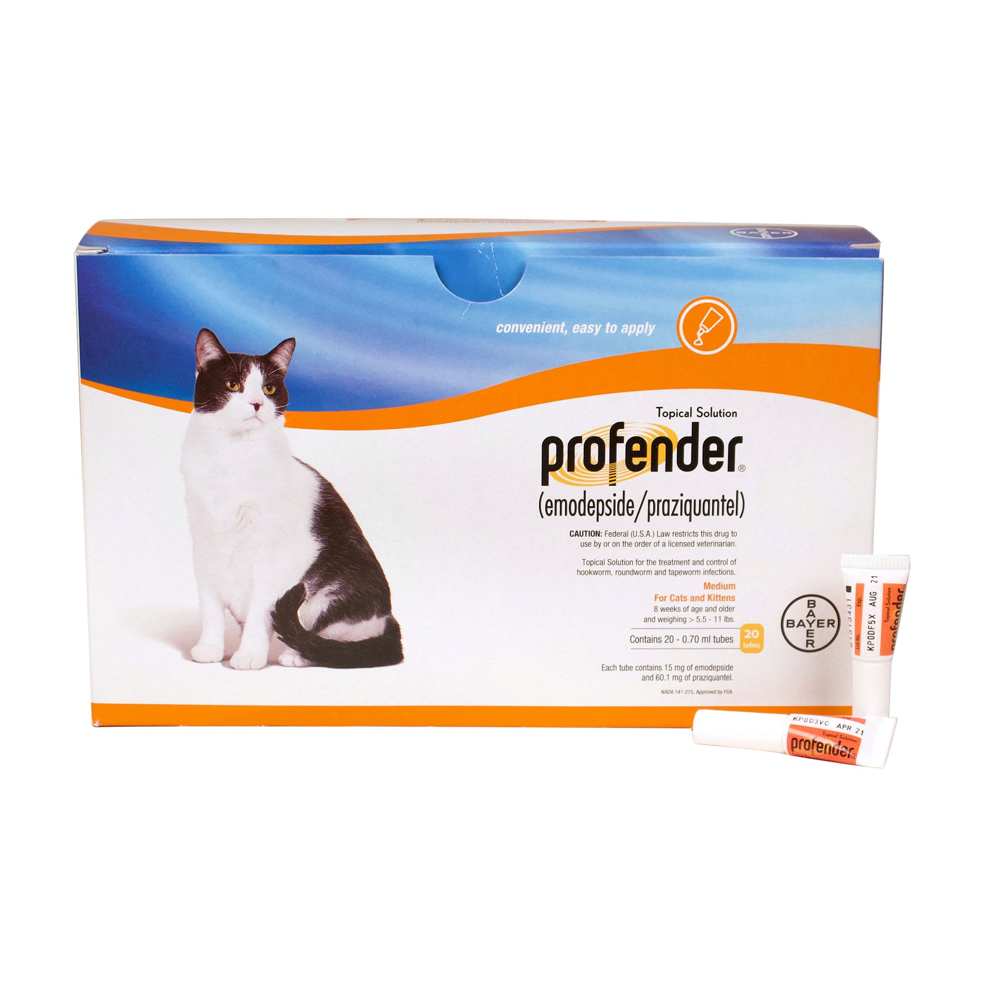 Profender for Cats 5.5 to 11 lbs， 0.70 mL， Single Dose