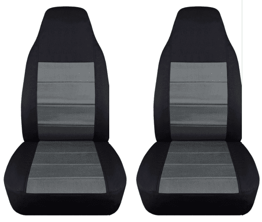 T63-Designcovers Compatible with 2004-2012 Chevy Colorado/GMC Canyon Two-Tone Truck Bucket Seat Covers: Black and Charcoal Velour