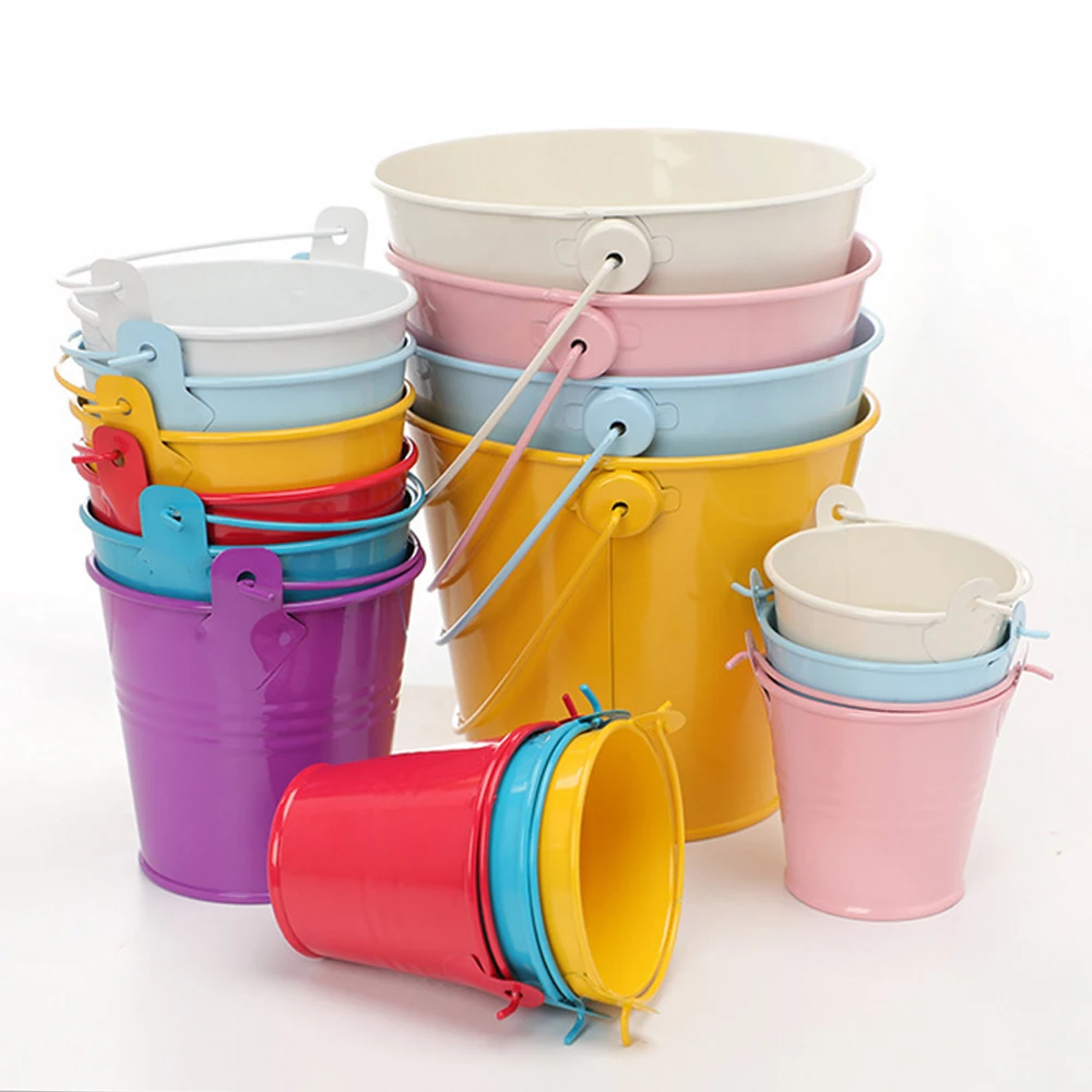 Wholesale Custom Easter Gift Small Bucket Colored Metal Pail With Handle