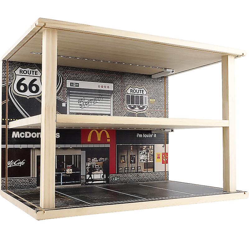 Car Model Storage Box Placement Decoration Box 1:24 Parking Lot Scene Garage Model Dustproof Storage Box