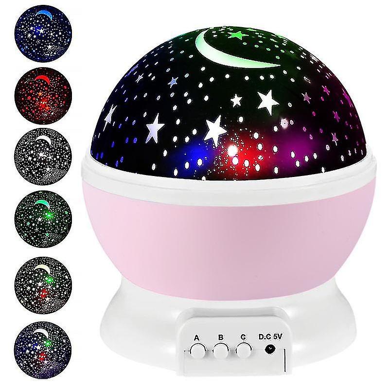 Led Starry Sky Projector， Baby Light， 2 In 1 Projection Lamp With Usb Cable， 8 Color 360 Rotatable T