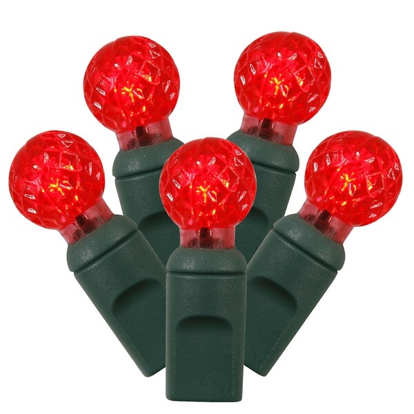 Vickerman 50 Red G12 LED Light on Green Wire，25' Christmas Single Mold Light Strand