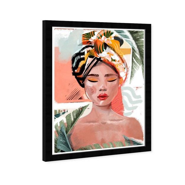 X 21 quot Tropical Fashion Portrait Framed Digital Art Print Vivid Orange Wynwood Studio