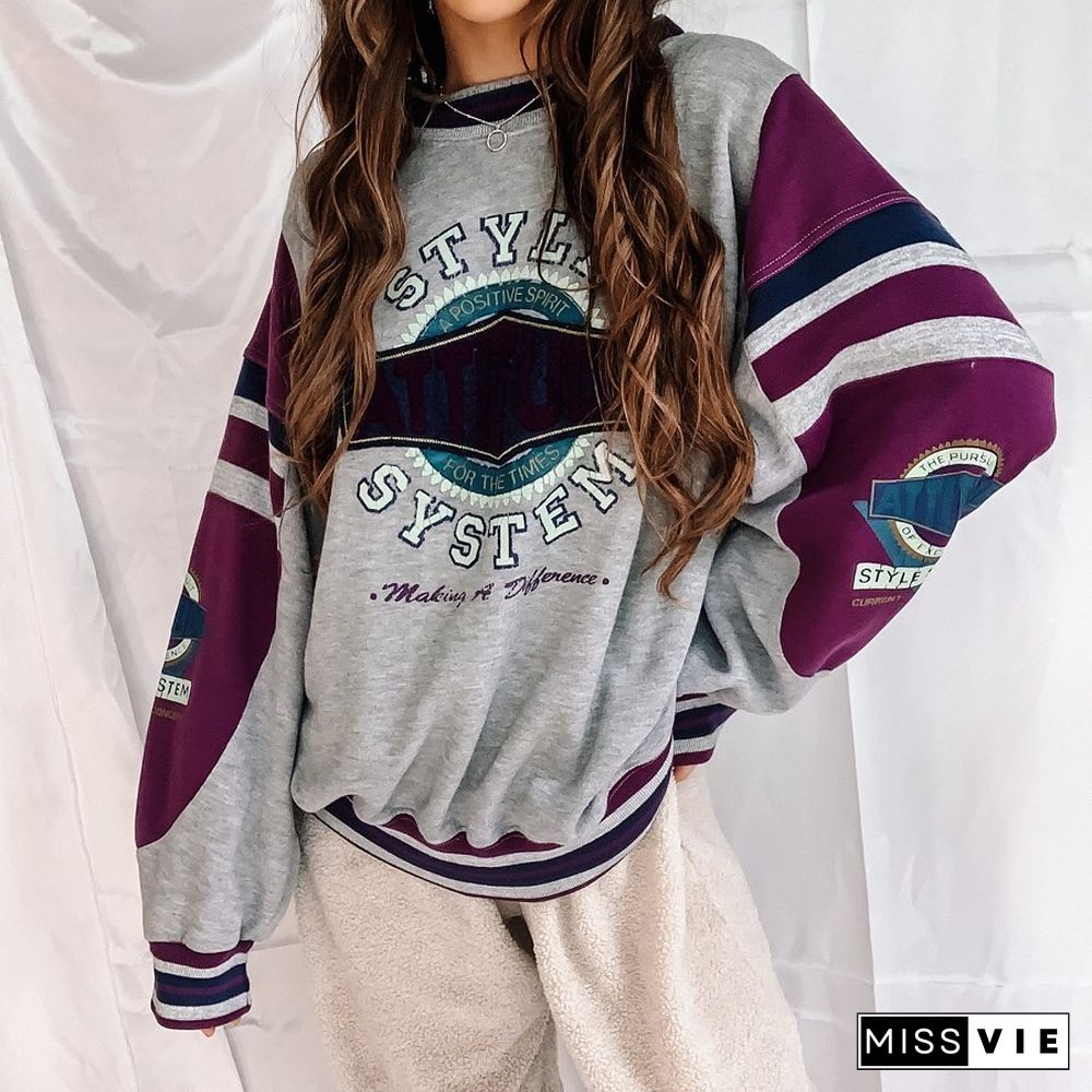 Vintage Loose Long Sleeve Sweatshirt