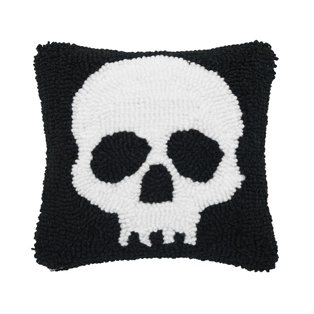 X 8 quot Skull Halloween Hooked Throw Pillow