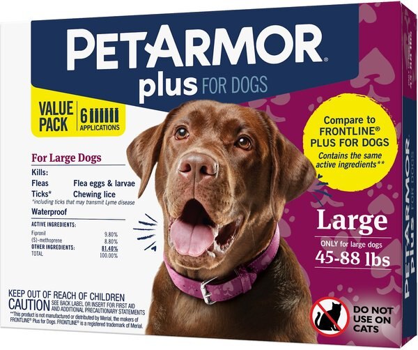 PetArmor Plus Flea and Tick Spot Treatment for Dogs， 45-88 lbs