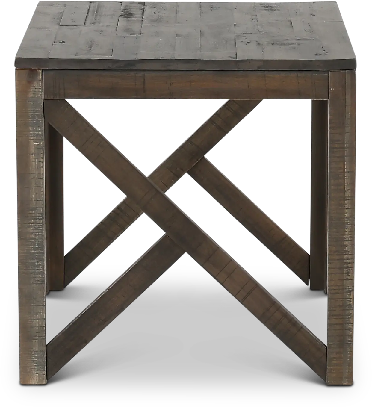 Haroflyn Rustic Charcoal Brown End Table