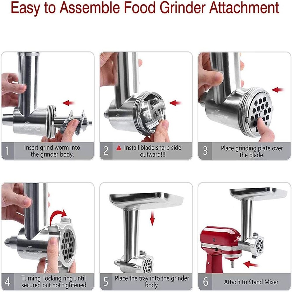 Meat Grinder Attachment Including 3 Sausage Stuffer Accessory for KitchenAid Stand Mixer