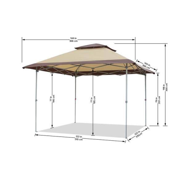 12 ft. x 12 ft. Brown Shades Mega Shade Polyester Canopy 8028226