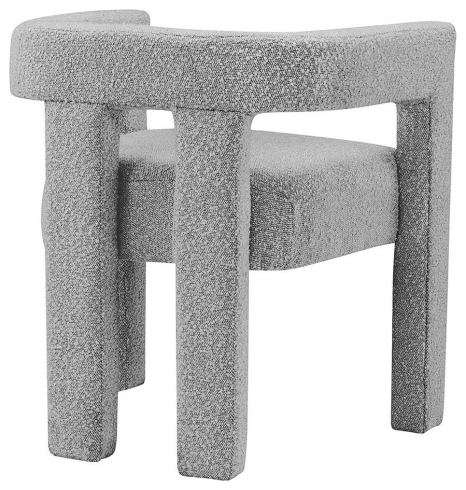 4 Piece Boulce Upholstered Dining Chairs Set in Gray   Transitional   Dining Chairs   by Homesquare  Houzz
