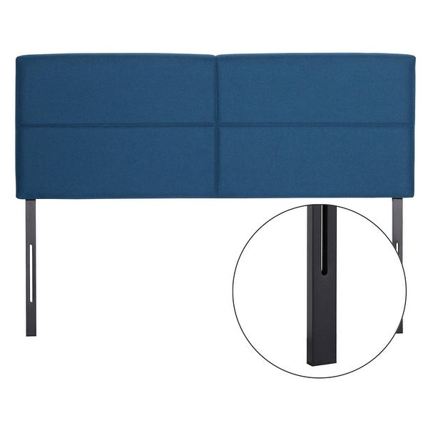 Height Adjustable Upholstered Headboard， Twin /Full/Queen/King Size Headboard， Dark Blue - - 36240660