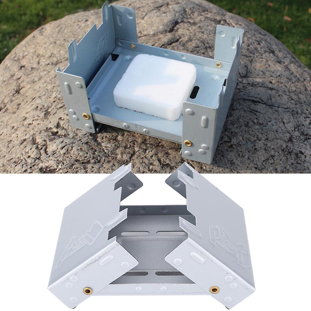 2 Pcs Outdoor Portable Spirit Stove Folding Travel Stove Barbecue Stovesilver