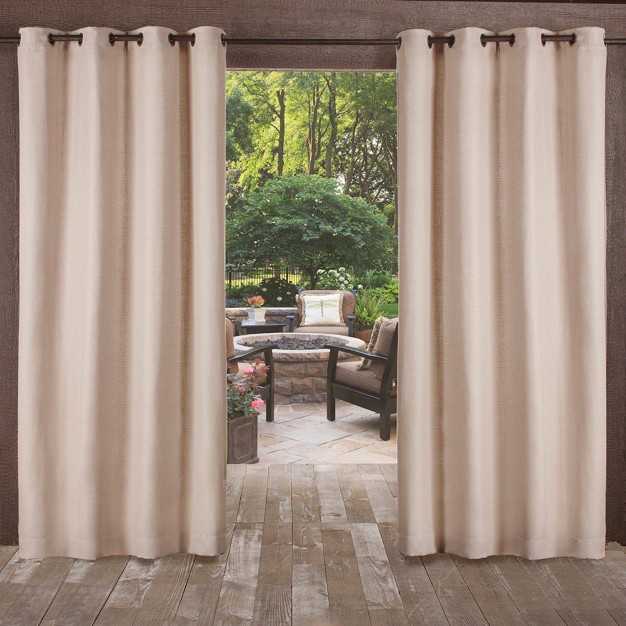 Set Of 2 Delano Indoor outdoor Heavy Textured Grommet Top Light Filtering Window Curtain Panels Exclusive Home