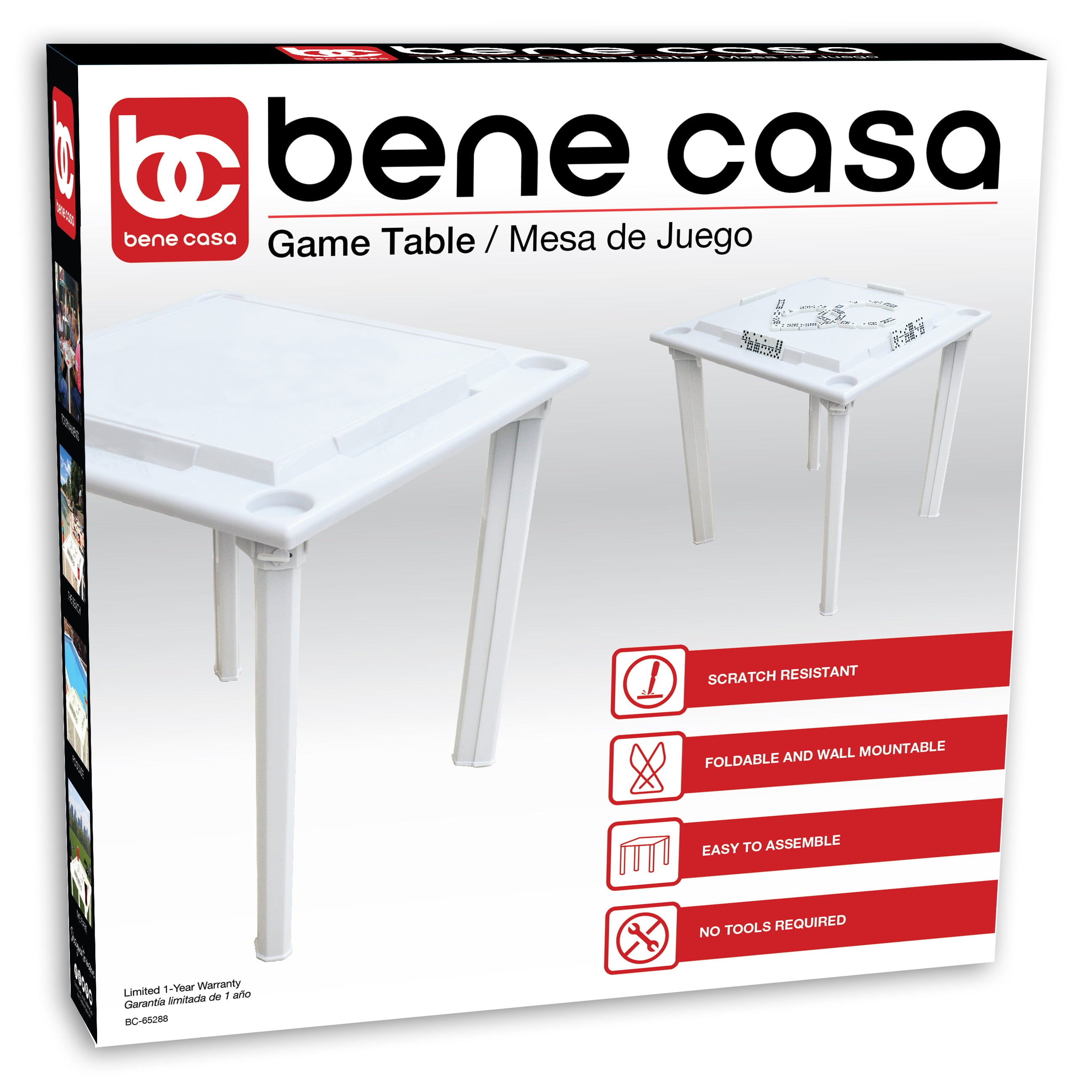 Bene Casa Game Table with Tile Racks & Drink Holders