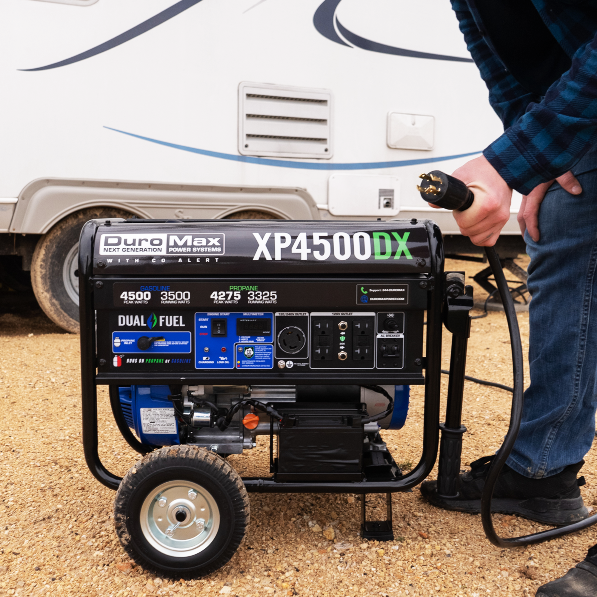 4,500 Watt Dual Fuel Portable Generator w/ CO Alert