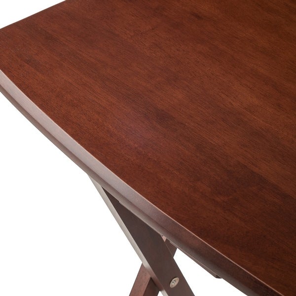 Set of 4 Rich Walnut Oversize Folding Snack Table 25.5