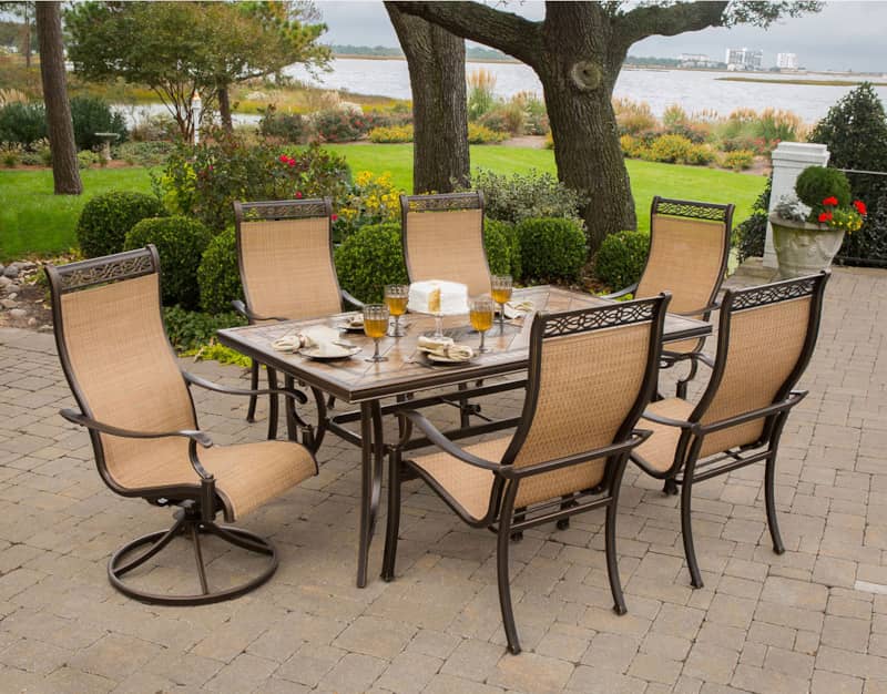 Hanover Brown 7-Piece Outdoor Dining Set