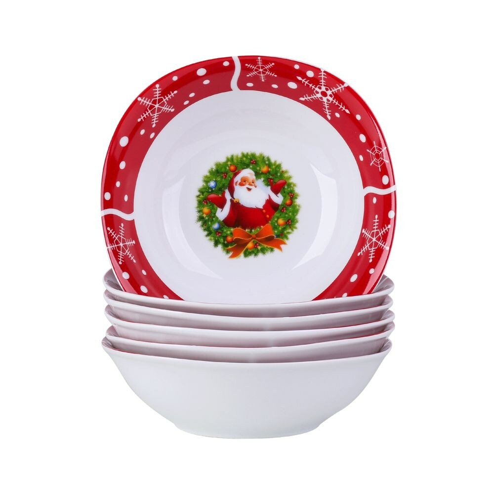 VEWEET Christmas Series Santa Claus Dinnerware Set  Service for 6