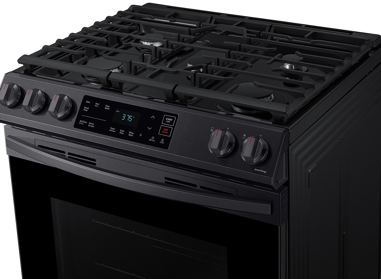  ADA 6 Cu. Ft. Fingerprint Resistant Black Stainless Steel Front Control Slide-In Gas Range