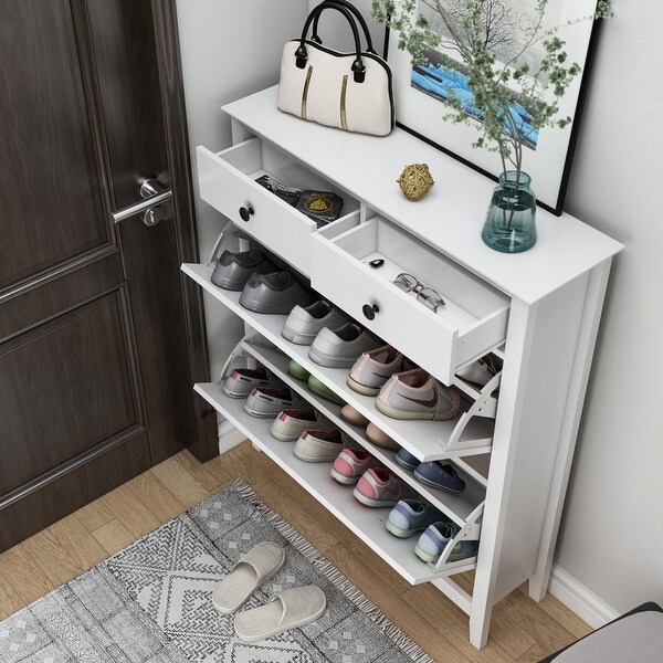 Dresser Shoe Storage Cabinet Fold Out Drawer Space Saving - - 36136163