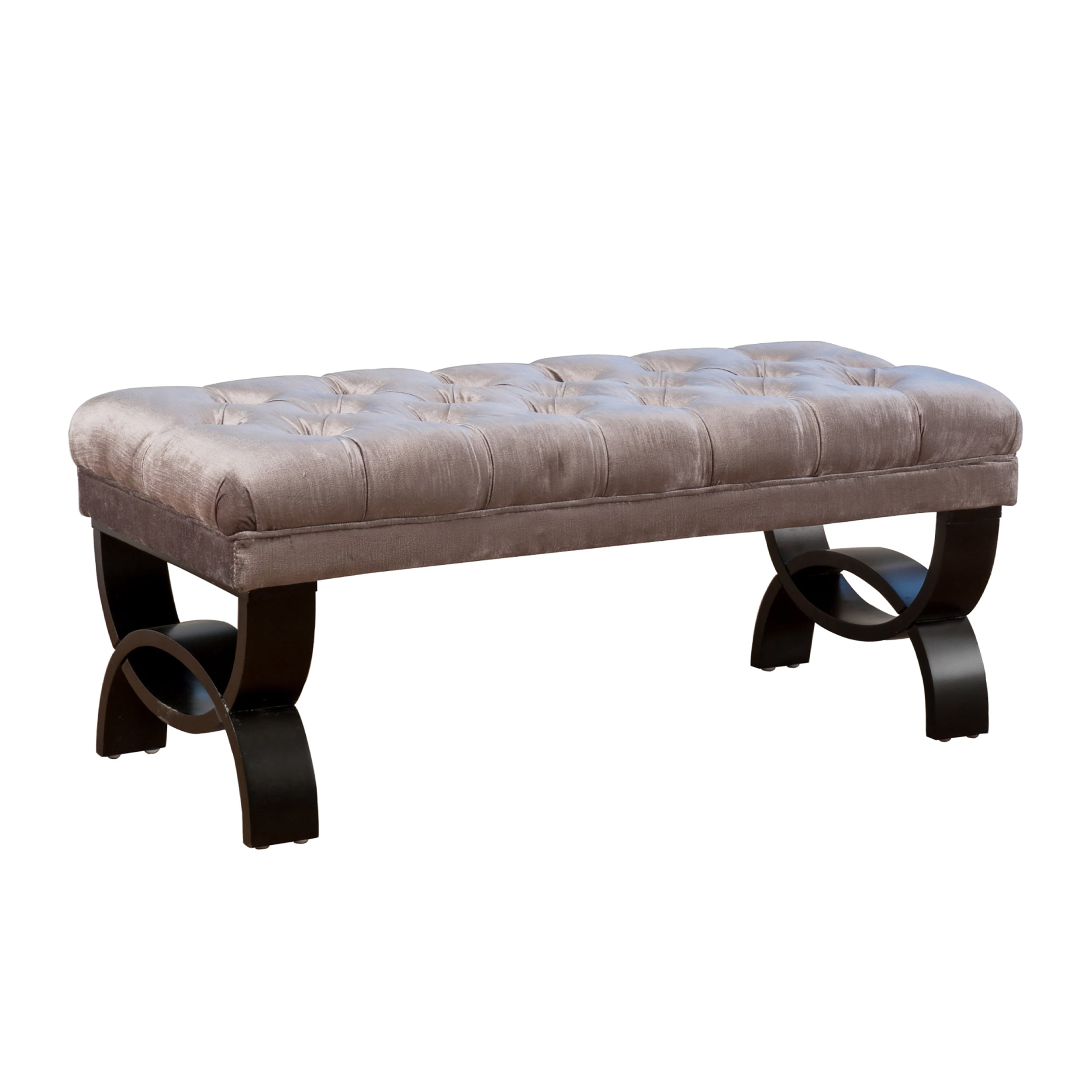 Euler Contemporary Button-Tufted Velvet Ottoman Bench