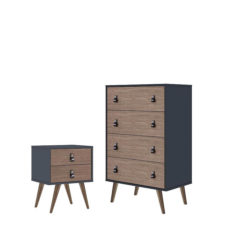 MANHATTAN COMFORT Amber Dresser Nightstand 2-piece Set