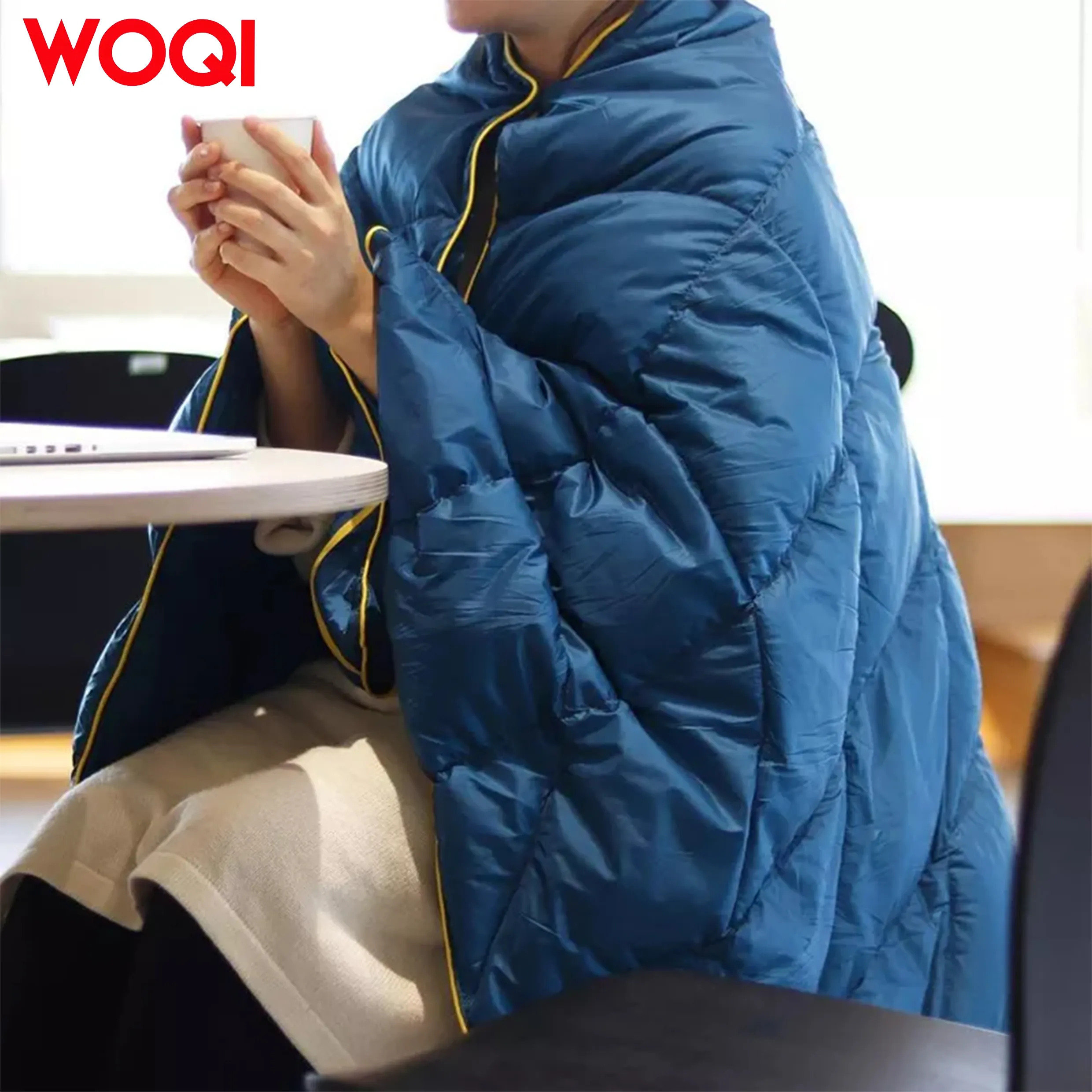 WOQI Camping Blanket Outdoor Multifunctional Warm Hooded Poncho  Wearable Cape Poncho