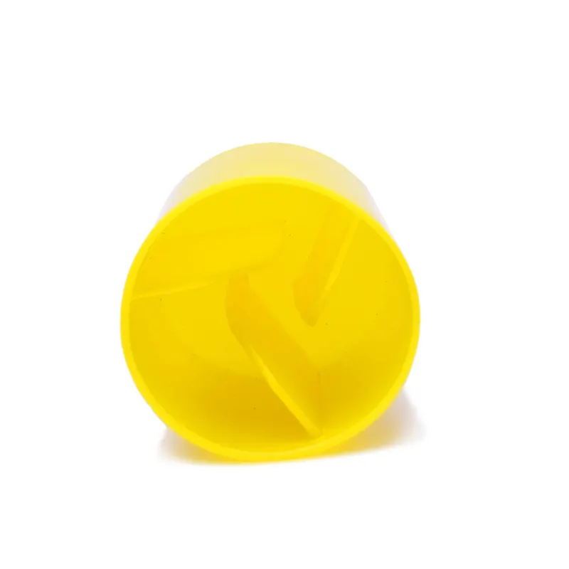 Easily assembled sustainable customized yellow plastic steel metal post cover cap