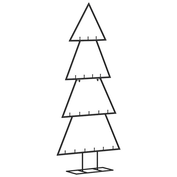 vidaXL Christmas Tree Modern Metal Ornament Tree Stand for Decoration Black