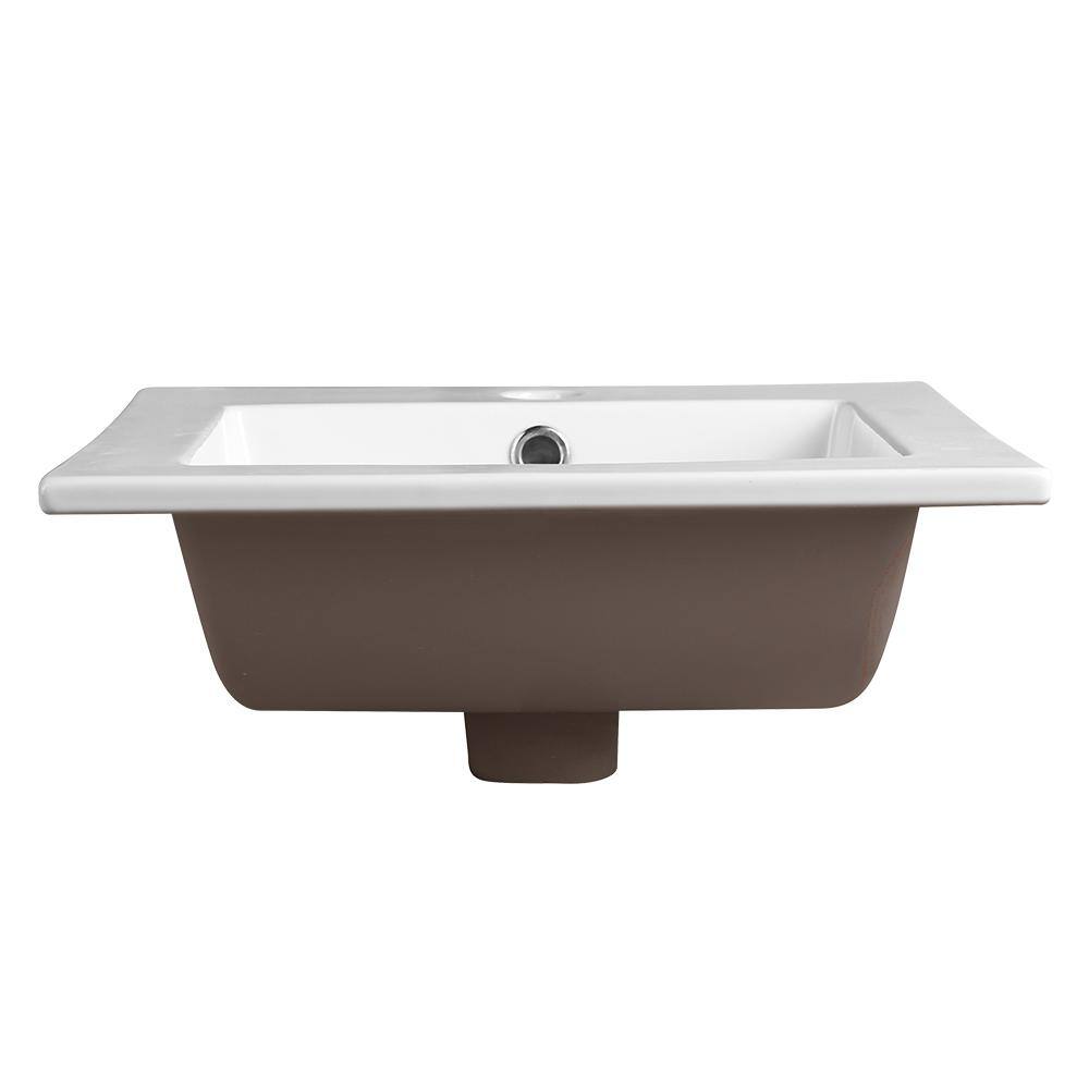 Fresca Allier 16 in. Drop-In Ceramic Bathroom Sink in White with Integrated Bowl FVS8118WH