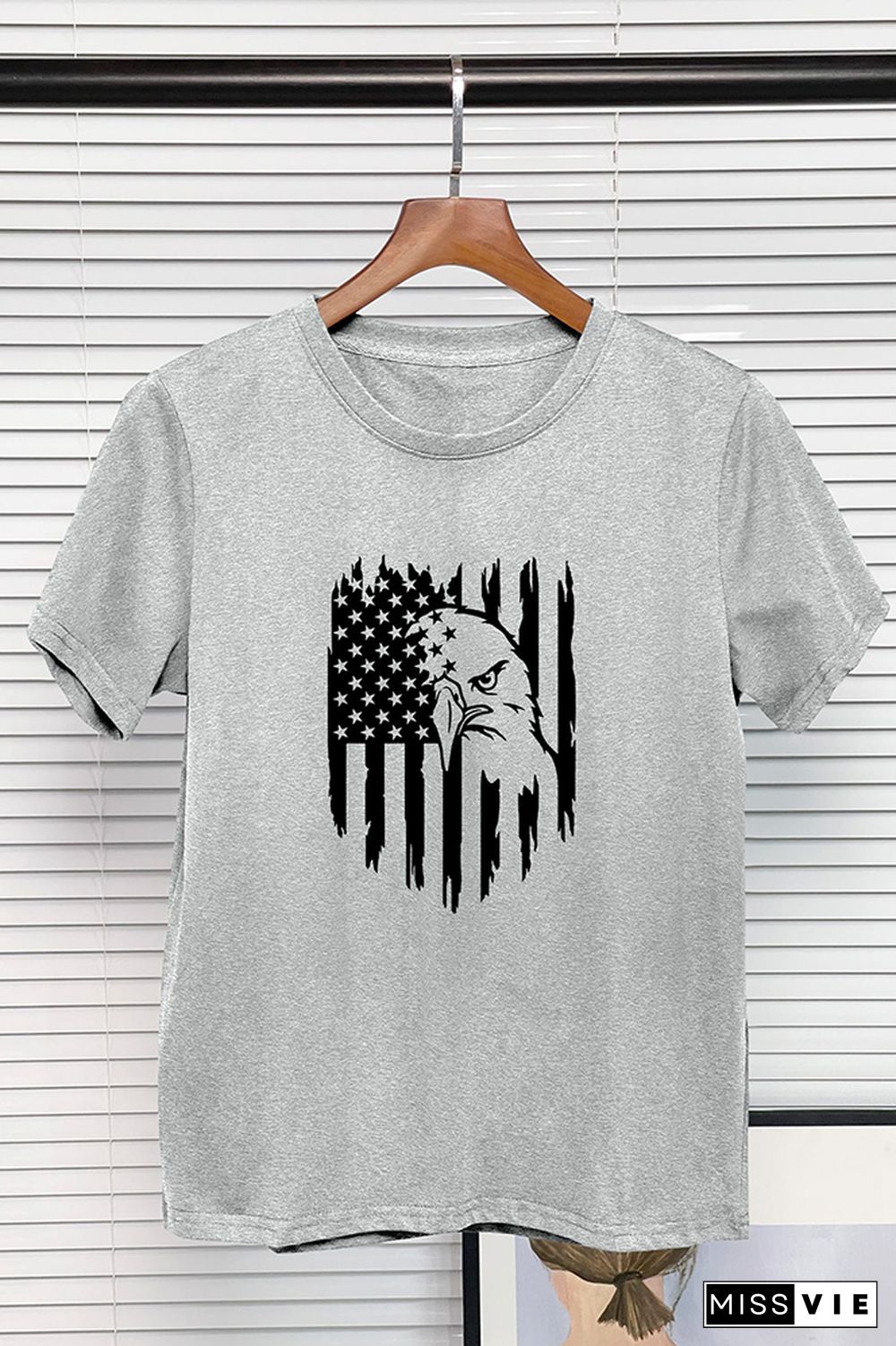 US Flag Print Graphic Tee