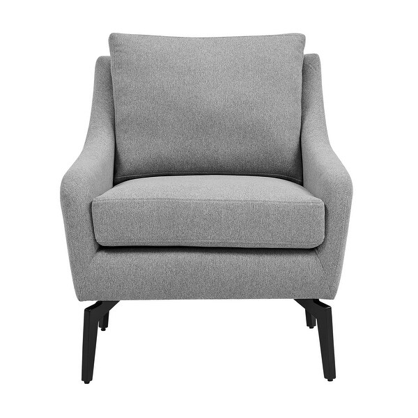 Accent Chair Fabric Thicken Padded Seat Arm Chairs with Metal Leg with Removable Back and Seat Cushion with Black metal legs