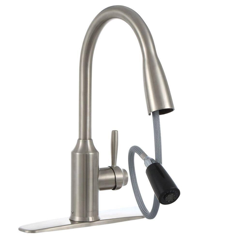 Glacier Bay Invee Single-Handle Pull-Down Sprayer Kitchen Faucet in Stainless Steel FP4A4080SS