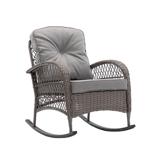 3pcs Outdoor Furniture Modern Wicker rocking chair set - Overstock - 37253099