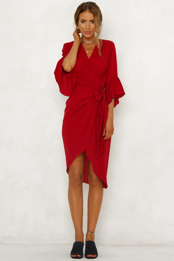 Heart Of The City Midi Dress Red