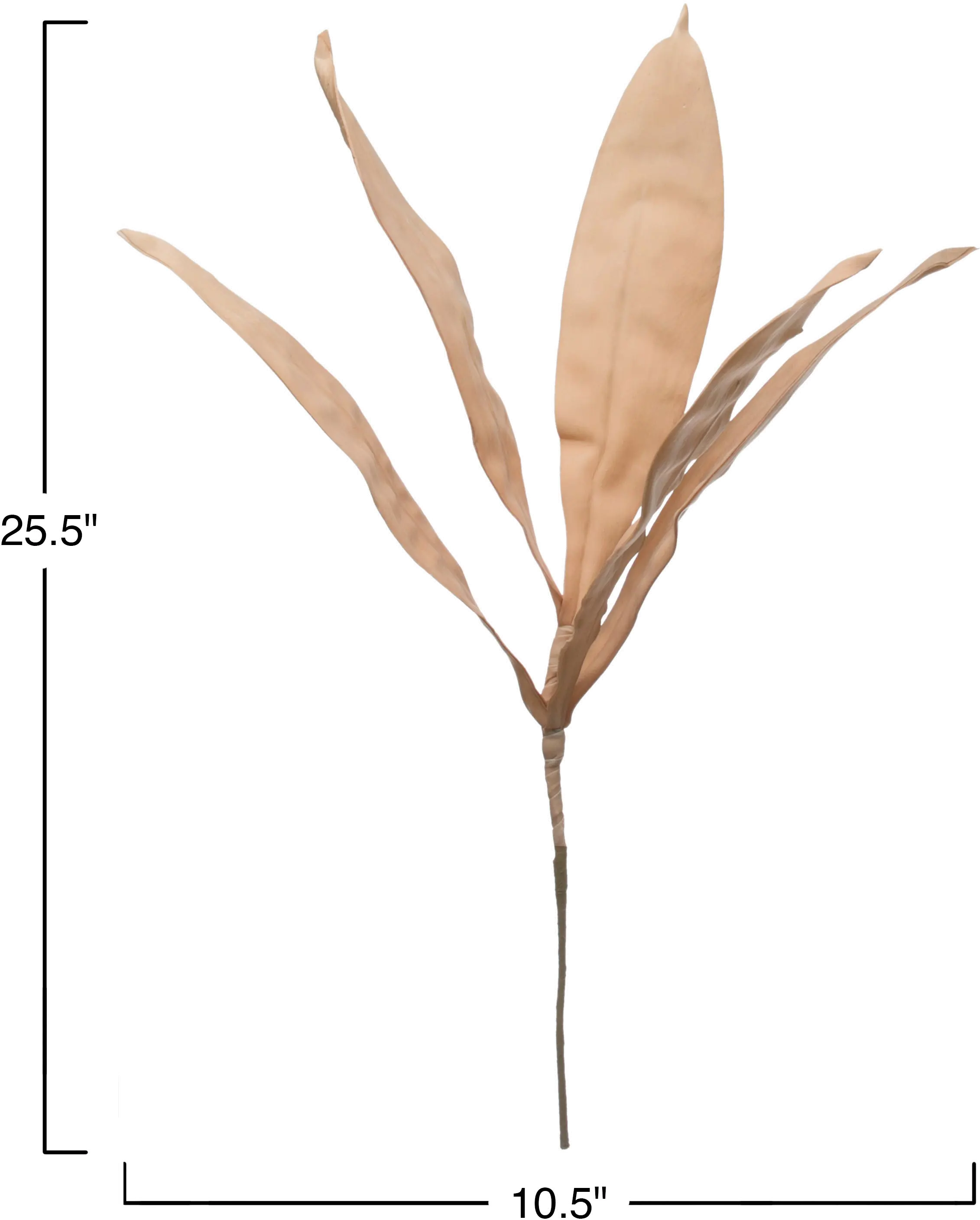 Blush Colored Faux Reed Leaf Stem for Arrangement