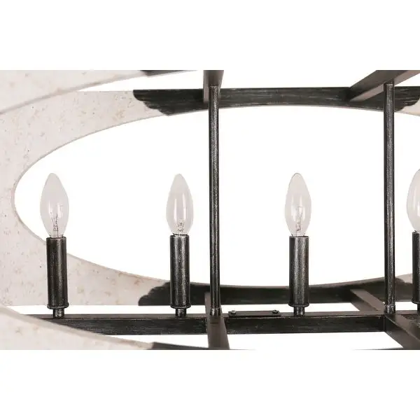 Cusp Barn Antique 5-Light Wood Chandelier Industrial Lantern Pendant Lighting for Kitchen Island Shopping - The Best Deals on Chandeliers