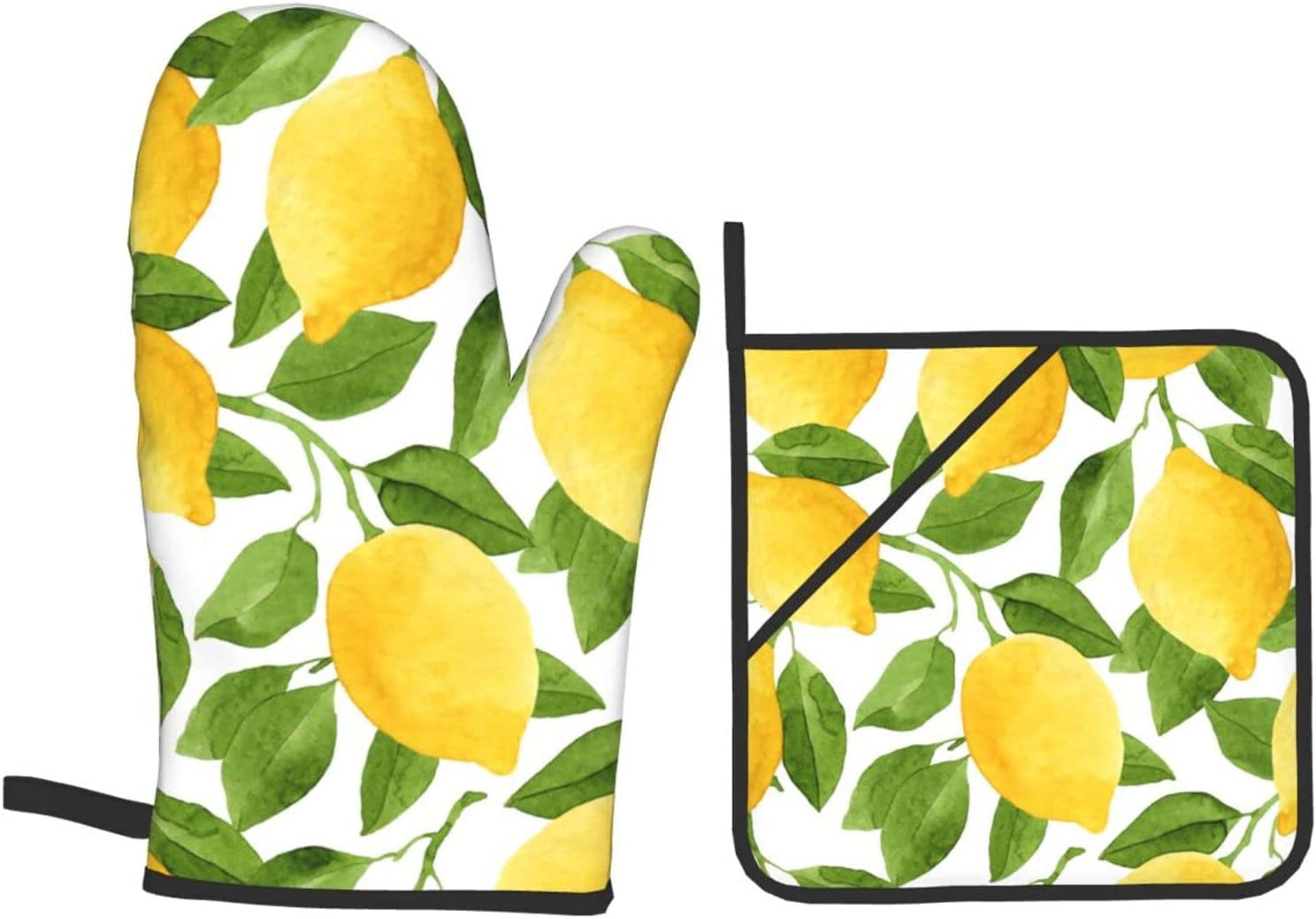 Sunflowers On Board Oven Mitts and Pot Holders Sets of 4 High Heat Resistant Summer Flowers Vintage Oven Mitts with Oven Gloves and Hot Pads Potholders for Kitchen BBQ Non-Slip Cooking Mi