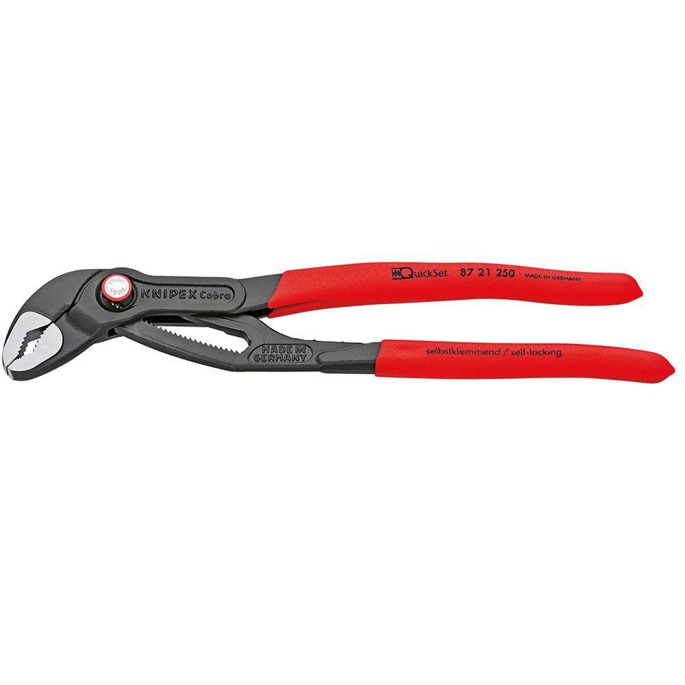 KNIPEX 10 in. Cobra Pliers with Quick Set Functionality 87 21 250