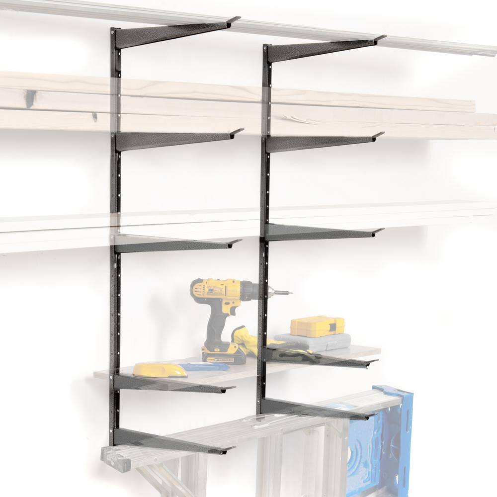 Delta 16 in. x 41 in. Heavy Duty Wall Rack Adjustable 5 Tier Lumber Rack Holds 800 lbs. Steel Garage Wall Shelf with Brackets HDRS3000