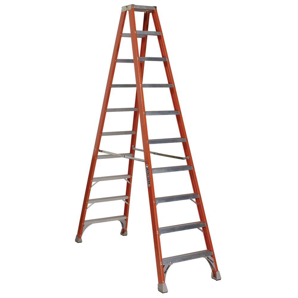 Louisville Ladder 10 ft. Fiberglass Twin Step Ladder with 300 lbs. Load Capacity Type IA Duty Rating FM1510