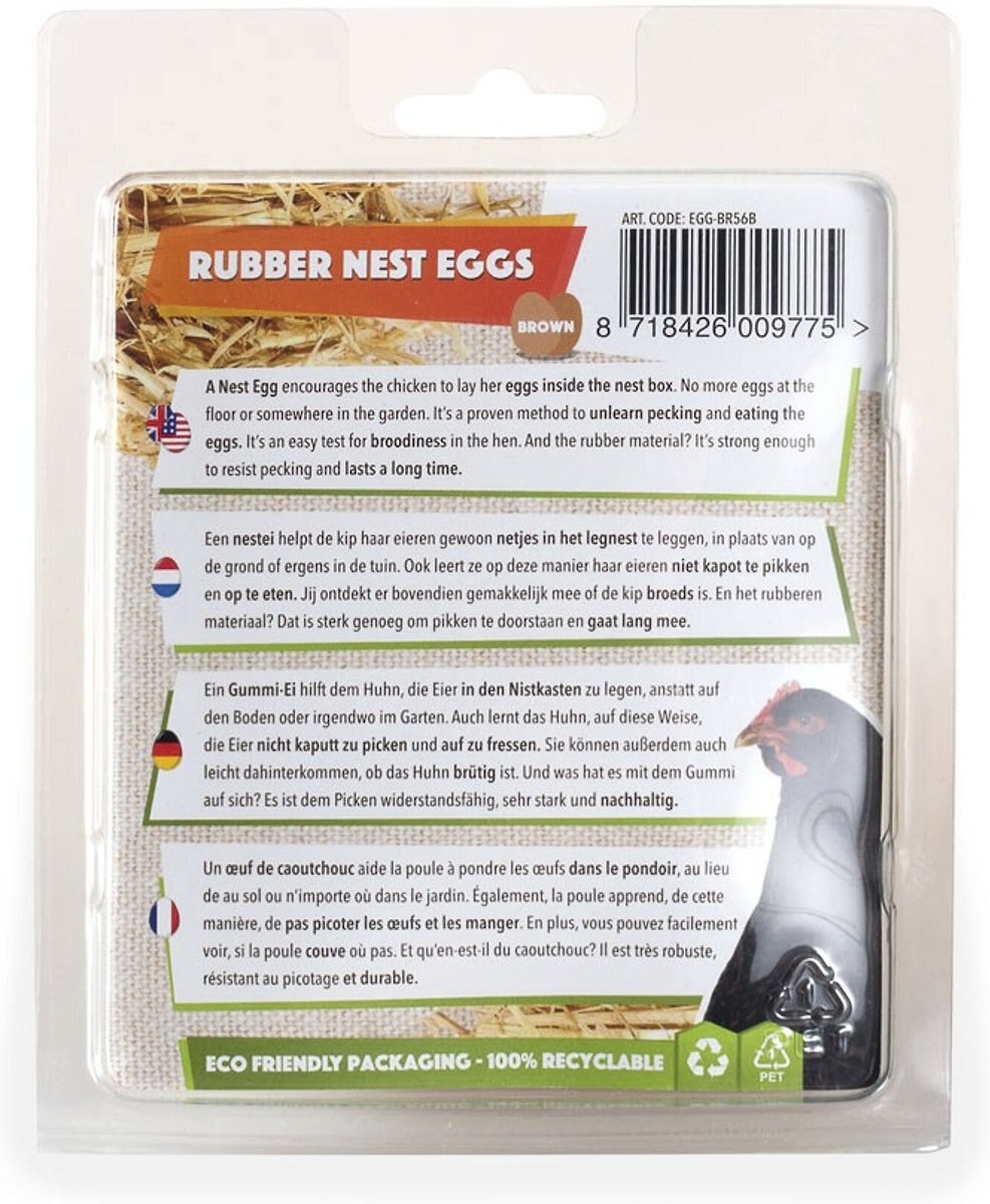 My Favorite Chicken Rubber Nest Eggs， 2 count， Brown