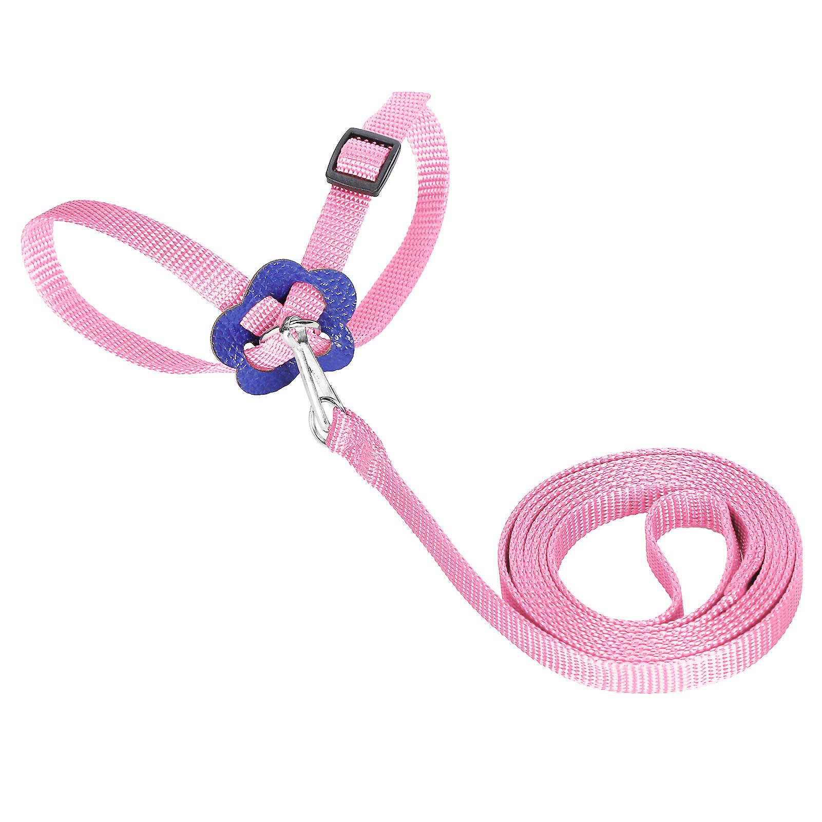 Bird Harness Parrot Leash Adjustable Birds Nylon Antibite Rope For Outdoor Training(rose )