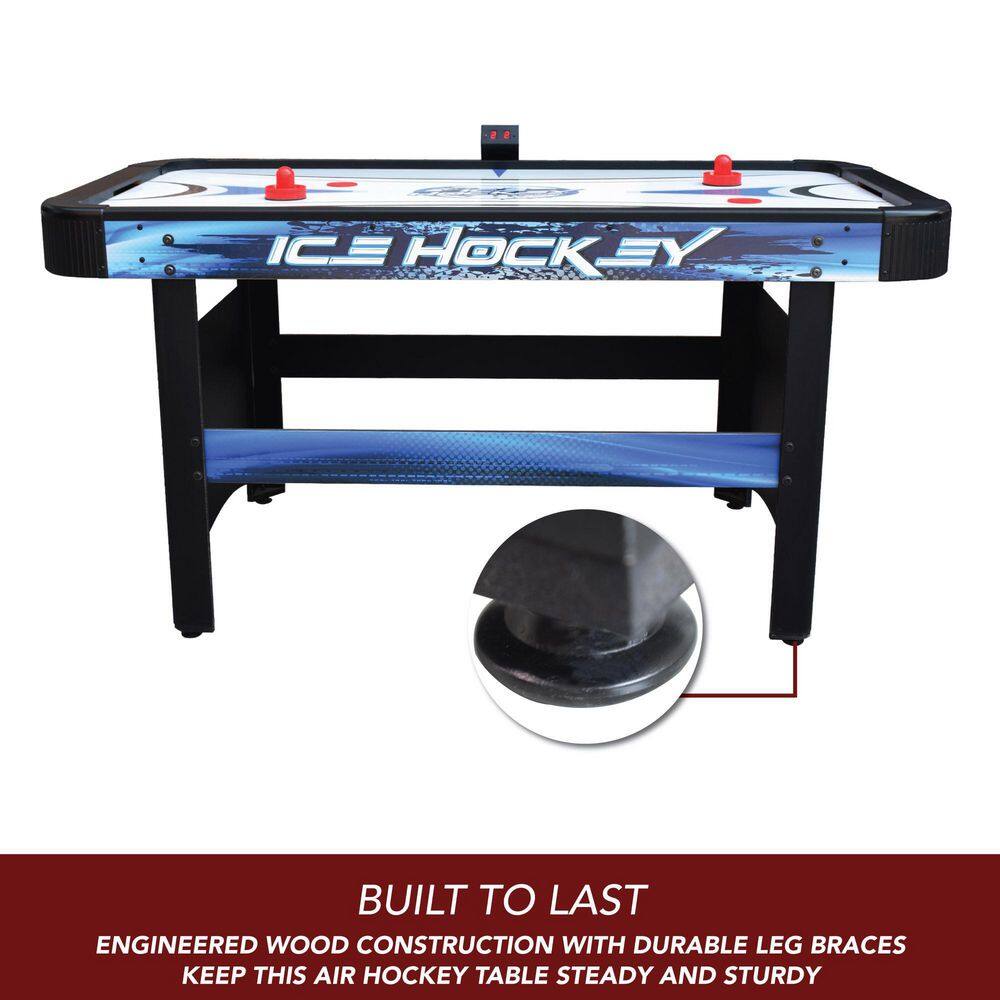 Hathaway Face-Off 5 ft. Air Hockey Game Table for Family Game Rooms with Electronic Scoring Free Pucks and Strikers BG1009H