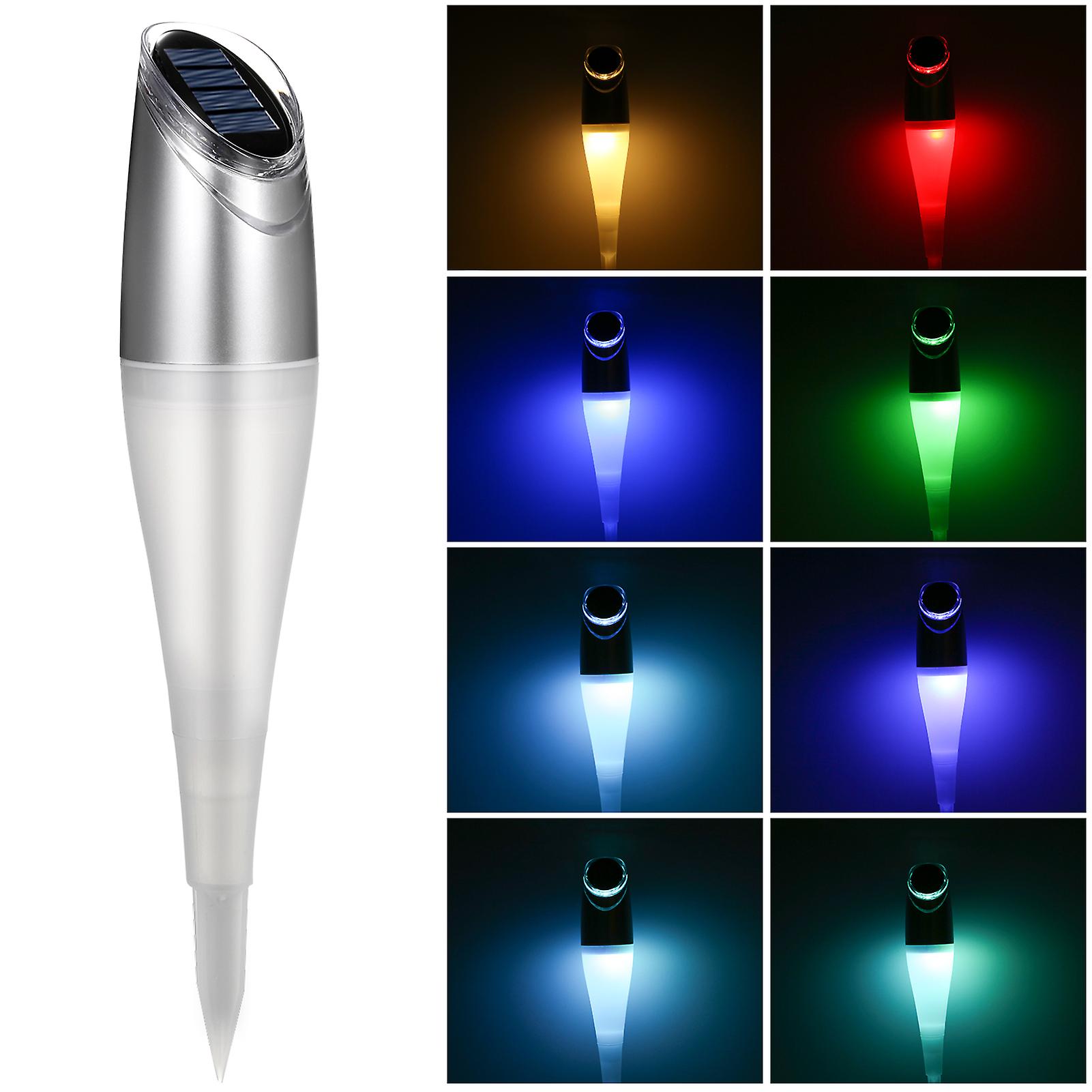 Solar Powered Energy Leds Lawn Light Outdoor Spike Lamp Sensitive Light Control/ Ip65 Water Resistance/ Built-in 400mah Rechargeable Cell For Patio Pa