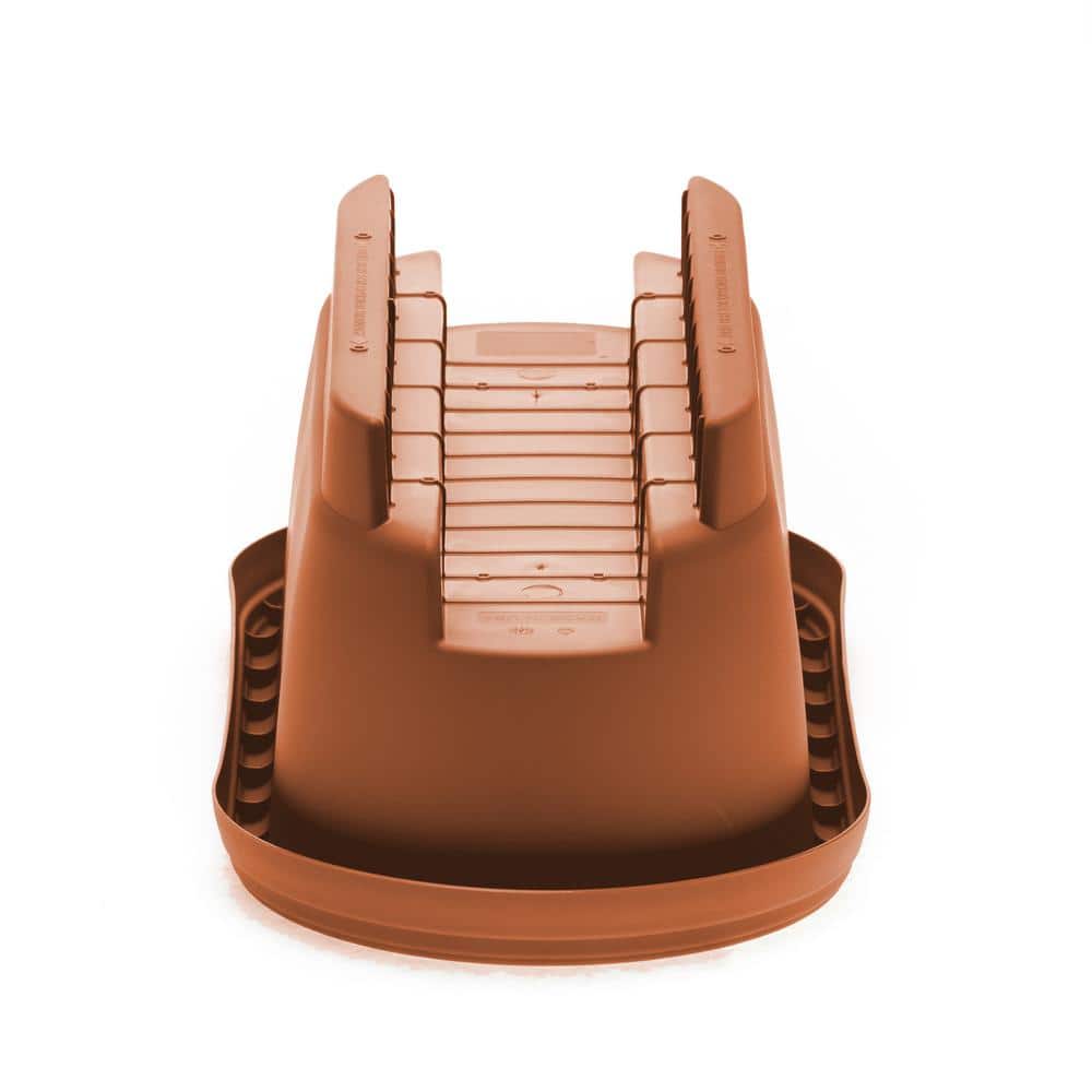 Bloem Deck Rail Planter 24 in. Terra Cotta Plastic Deck Rail Planter 477241-1001