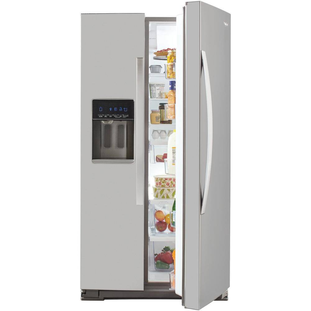 Whirlpool 20.6 cu. ft. Side By Side Refrigerator in Fingerprint Resistant Stainless Steel Counter Depth WRS571CIHZ