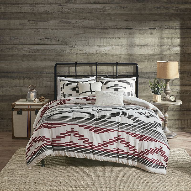 Woolrich Simons 5-Piece Herringbone Comforter Set with Throw Pillows