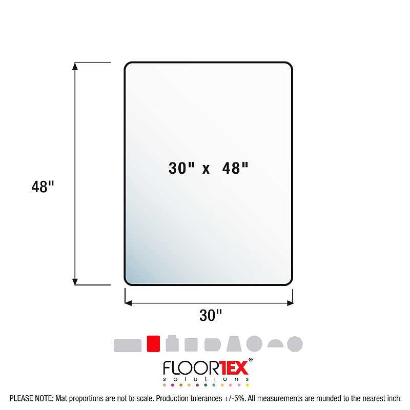 Floortex Valuemat® Vinyl Rectangular Chair Mat for Hard Floor