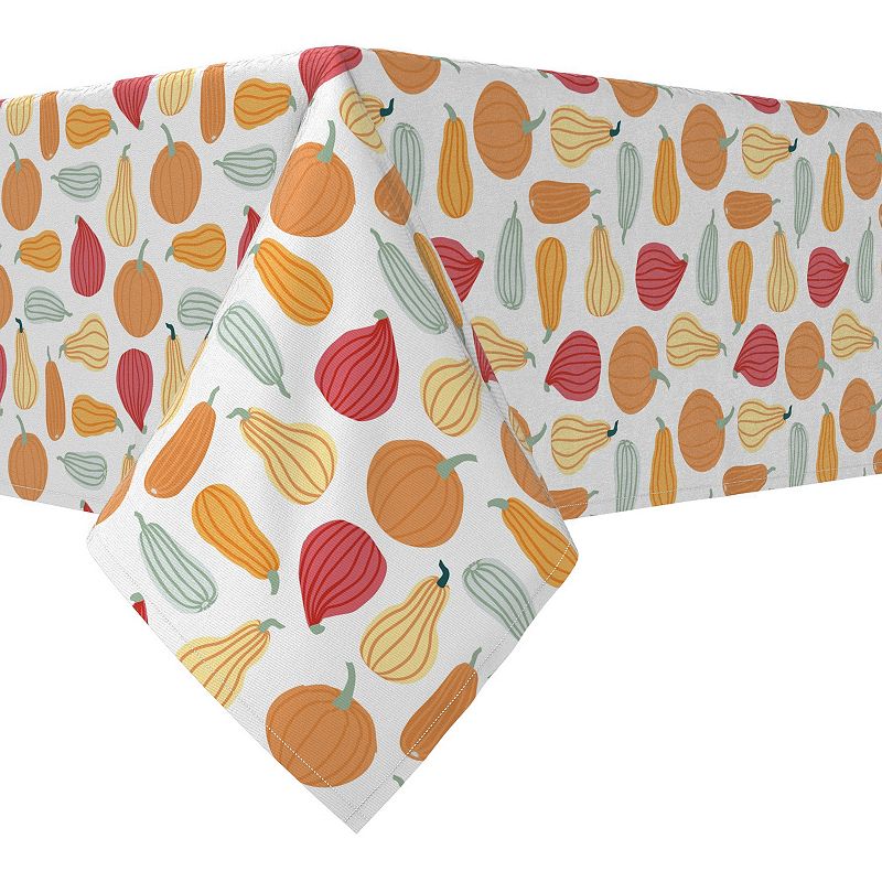 Rectangular Tablecloth， 100% Cotton， 52x104， Pumpkins of Different Shapes